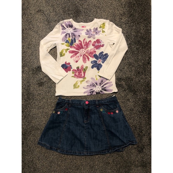 Crazy 8 Other - Crazy 8 Jean Skirt and Long Sleeve Outfit 10-12